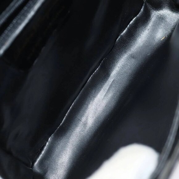 Salvatore Ferragamo Gancini Shoulder Bag Enamel Black Gold - Picture 9 of 16